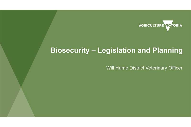 Biosecurity - Legislation and Planning